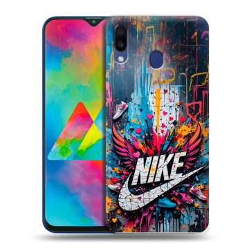 Силиконовый чехол на Samsung Galaxy M20 с принтом Nike Найк Силиконовый чехол на Samsung Galaxy M20 с принтом Nike Найк