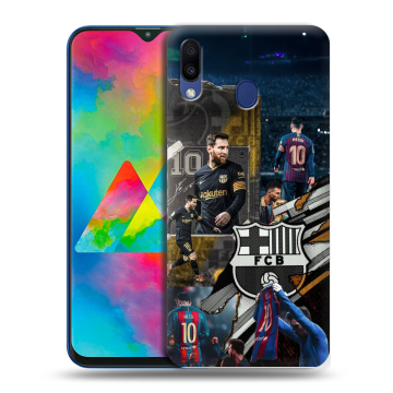 Силиконовый чехол на Samsung Galaxy M20 с принтом Messi Barcelona Силиконовый чехол на Samsung Galaxy M20 с принтом Messi Barcelona