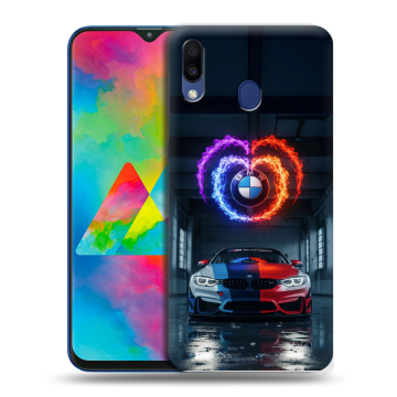 Силиконовый чехол на Samsung Galaxy M20 с принтом BMW БМВ Силиконовый чехол на Samsung Galaxy M20 с принтом BMW БМВ