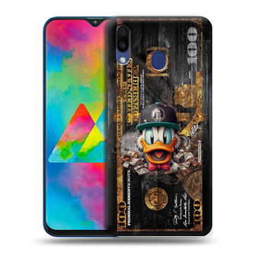 Силиконовый чехол на Samsung Galaxy M20 с принтом Дональд Дак Доллар Силиконовый чехол на Samsung Galaxy M20 с принтом Дональд Дак Доллар