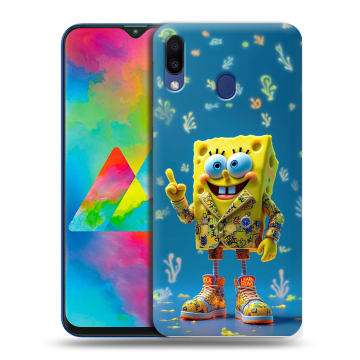 Силиконовый чехол на Samsung Galaxy M20 с принтом Спанч боб Спанчбоб Силиконовый чехол на Samsung Galaxy M20 с принтом Спанч боб Спанчбоб