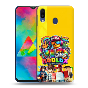 Силиконовый чехол на Samsung Galaxy M20 с принтом Roblox Роблокс Силиконовый чехол на Samsung Galaxy M20 с принтом Roblox Роблокс