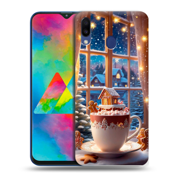 Силиконовый чехол на Samsung Galaxy M20 с принтом Новый год Силиконовый чехол на Samsung Galaxy M20 с принтом Новый год