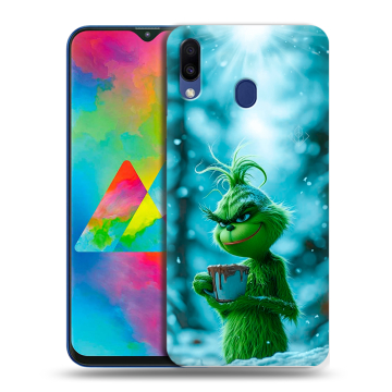 Силиконовый чехол на Samsung Galaxy M20 с принтом Новый год гринч Силиконовый чехол на Samsung Galaxy M20 с принтом Новый год гринч