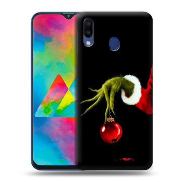 Силиконовый чехол на Samsung Galaxy M20 с принтом Новый год Гринч Силиконовый чехол на Samsung Galaxy M20 с принтом Новый год Гринч