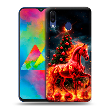 Силиконовый чехол на Samsung Galaxy M20 с принтом Новый год Силиконовый чехол на Samsung Galaxy M20 с принтом Новый год