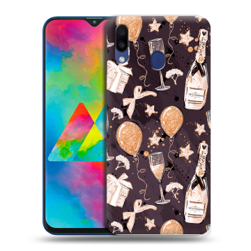 Силиконовый чехол на Samsung Galaxy M20 с принтом Новый год Силиконовый чехол на Samsung Galaxy M20 с принтом Новый год