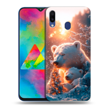 Силиконовый чехол на Samsung Galaxy M20 с принтом Новый год Силиконовый чехол на Samsung Galaxy M20 с принтом Новый год