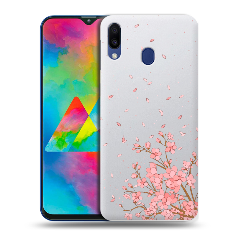 Силиконовый чехол на Samsung Galaxy M20 с принтом Ветка сакуры Силиконовый чехол на Samsung Galaxy M20 с принтом Ветка сакуры