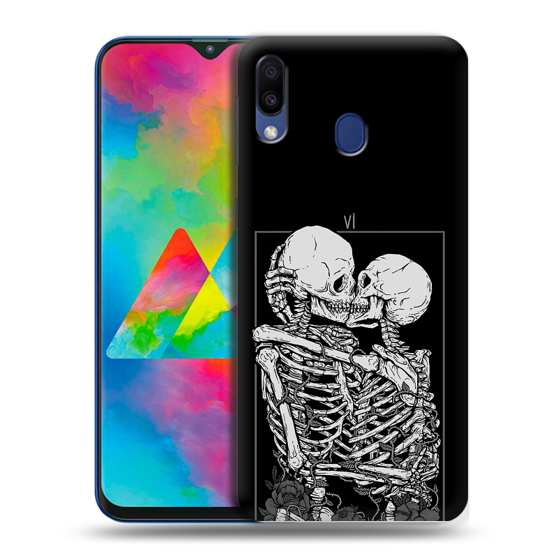 Силиконовый чехол на Samsung Galaxy M20 с принтом Поцелуй скелетов Силиконовый чехол на Samsung Galaxy M20 с принтом Поцелуй скелетов