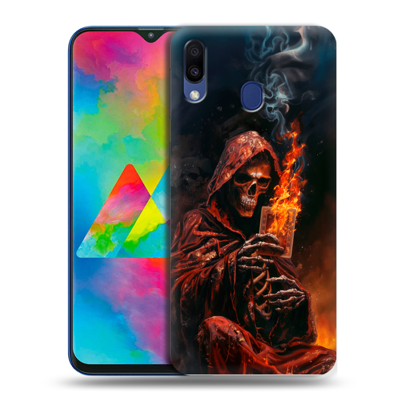 Силиконовый чехол на Samsung Galaxy M20 с принтом Скелет и карты Силиконовый чехол на Samsung Galaxy M20 с принтом Скелет и карты