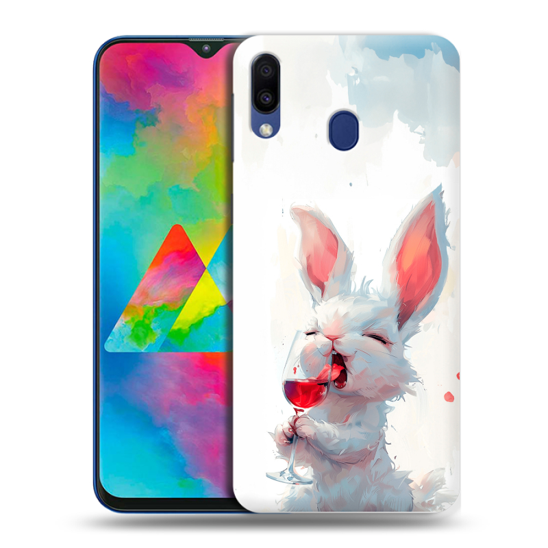 Силиконовый чехол на Samsung Galaxy M20 с принтом кролик зайчик Силиконовый чехол на Samsung Galaxy M20 с принтом кролик зайчик