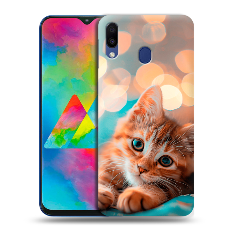 Силиконовый чехол на Samsung Galaxy M20 с принтом котик Силиконовый чехол на Samsung Galaxy M20 с принтом котик