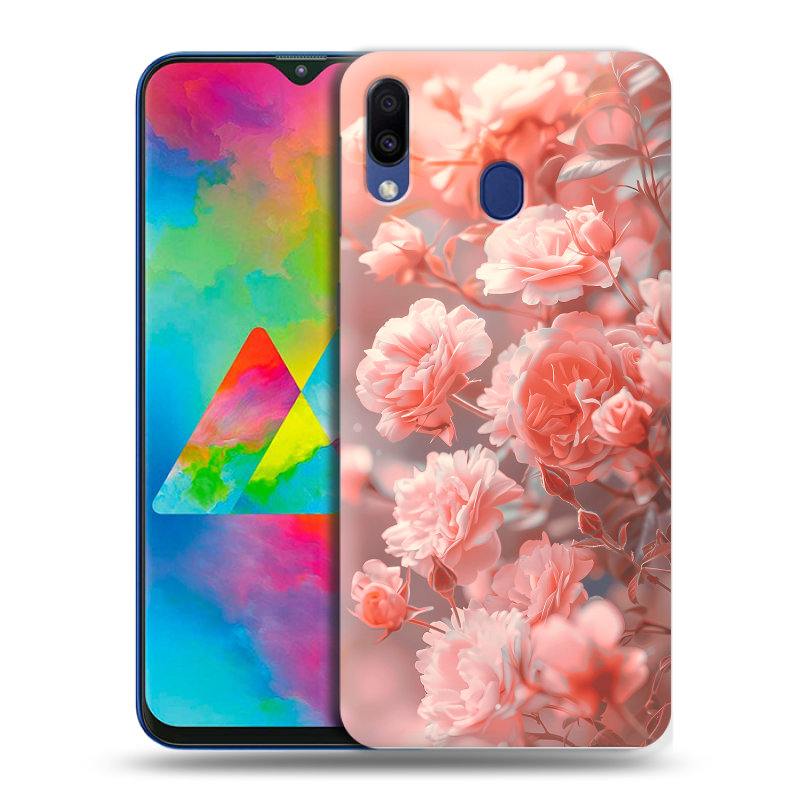 Силиконовый чехол на Samsung Galaxy M20 с принтом Розы цветы Силиконовый чехол на Samsung Galaxy M20 с принтом Розы цветы