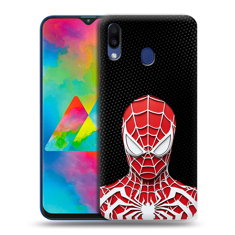 Силиконовый чехол на Samsung Galaxy M20 с принтом человек паук spiderman Силиконовый чехол на Samsung Galaxy M20 с принтом человек паук spiderman