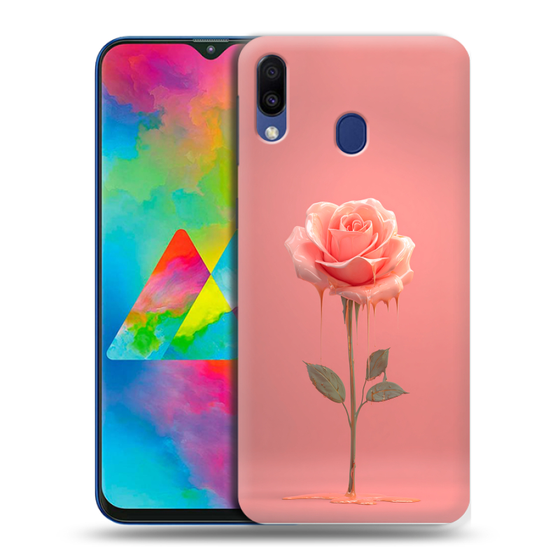 Пластиковый чехол на Samsung Galaxy M20 с принтом Розовая роза Пластиковый чехол на Samsung Galaxy M20 с принтом Розовая роза