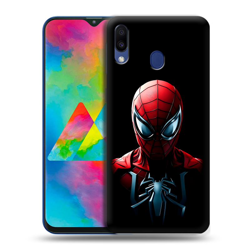 Пластиковый чехол на Samsung Galaxy M20 с принтом Spiderman Человек паук Пластиковый чехол на Samsung Galaxy M20 с принтом Spiderman Человек паук
