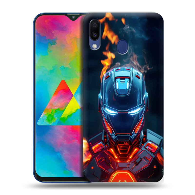 Пластиковый чехол на Samsung Galaxy M20 с принтом IronMan Железный человек Пластиковый чехол на Samsung Galaxy M20 с принтом IronMan Железный человек