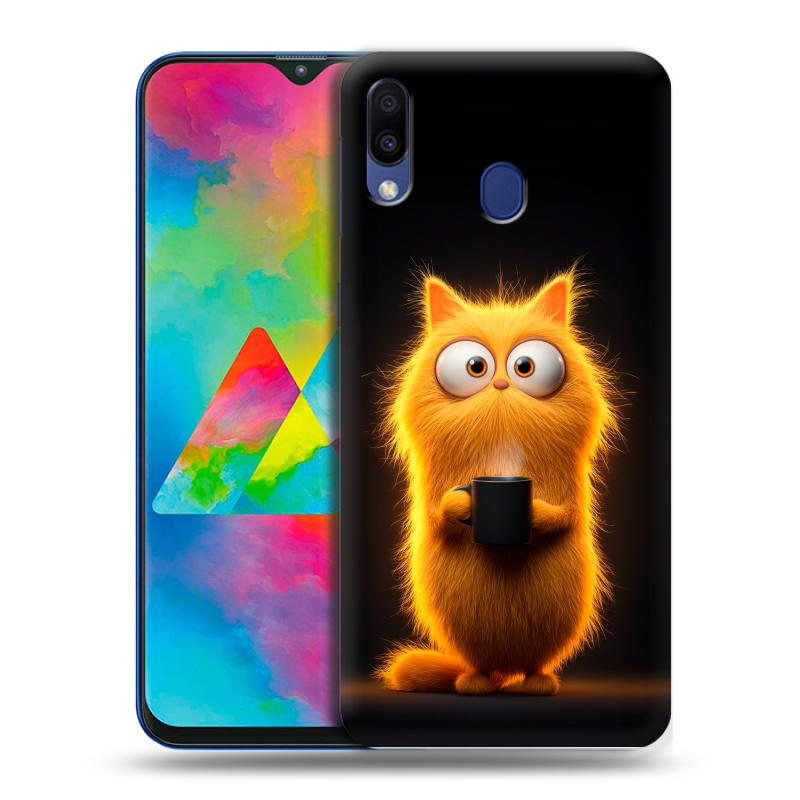 Пластиковый чехол на Samsung Galaxy M20 с принтом Смешной кот Пластиковый чехол на Samsung Galaxy M20 с принтом Смешной кот