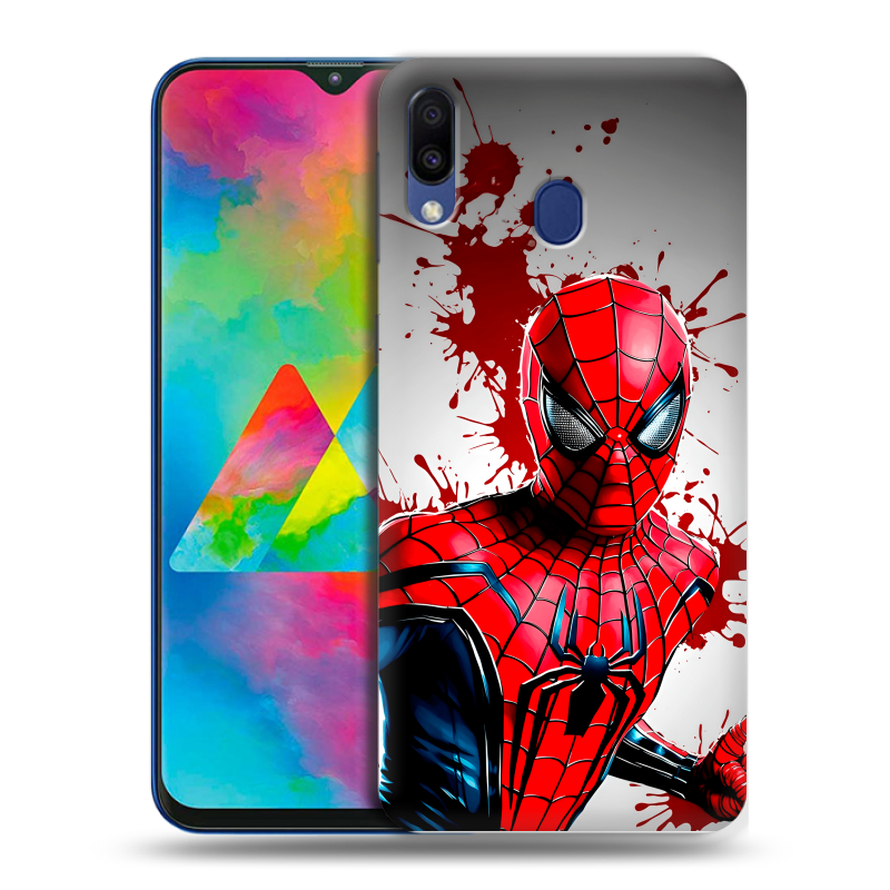 Силиконовый чехол на Samsung Galaxy M20 с принтом Spiderman Человек паук Силиконовый чехол на Samsung Galaxy M20 с принтом Spiderman Человек паук