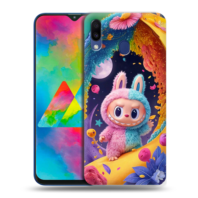 Силиконовый чехол на Samsung Galaxy M20 с принтом Labubu Лабубу Силиконовый чехол на Samsung Galaxy M20 с принтом Labubu Лабубу