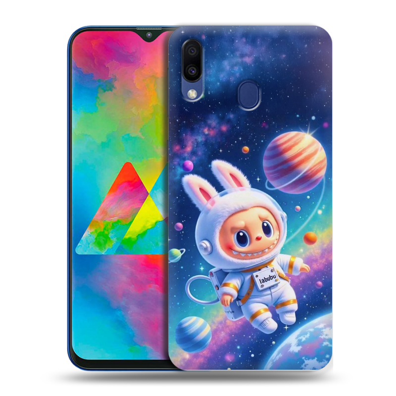 Пластиковый чехол на Samsung Galaxy M20 с принтом Labubu Лабубу Пластиковый чехол на Samsung Galaxy M20 с принтом Labubu Лабубу