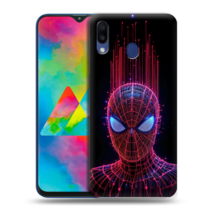Пластиковый чехол на Samsung Galaxy M20 с принтом Spiderman Человек паук Пластиковый чехол на Samsung Galaxy M20 с принтом Spiderman Человек паук