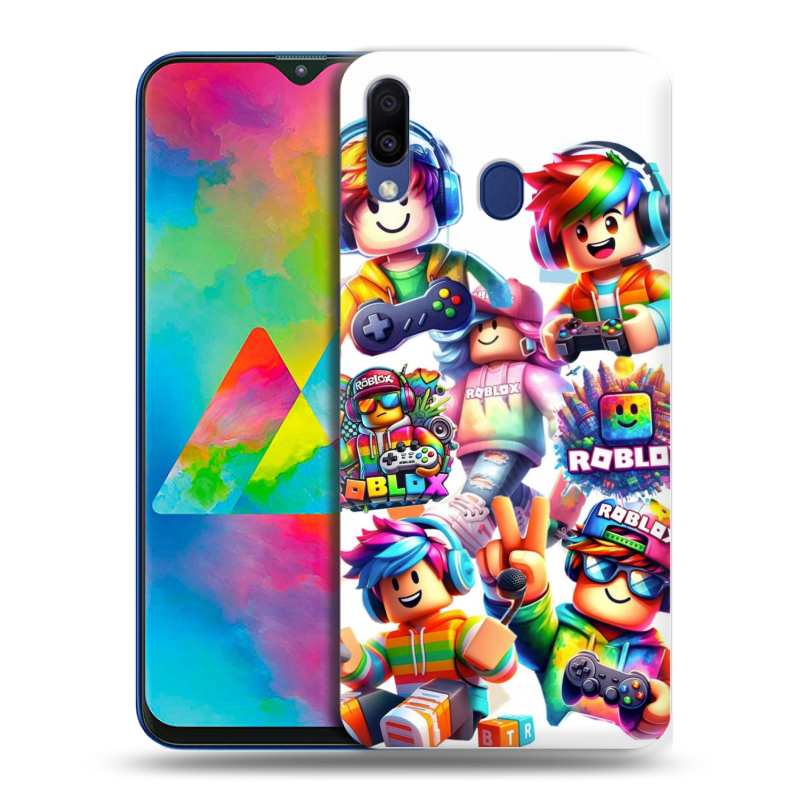 Силиконовый чехол на Samsung Galaxy M20 с принтом Roblox Роблокс Силиконовый чехол на Samsung Galaxy M20 с принтом Roblox Роблокс