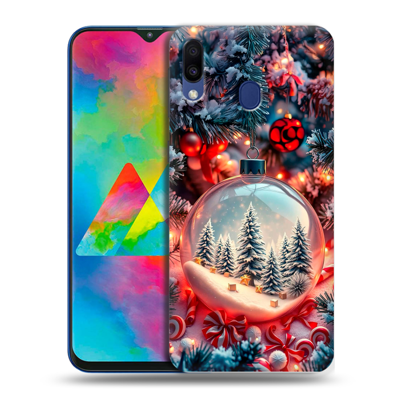 Силиконовый чехол на Samsung Galaxy M20 с принтом Новый год Силиконовый чехол на Samsung Galaxy M20 с принтом Новый год