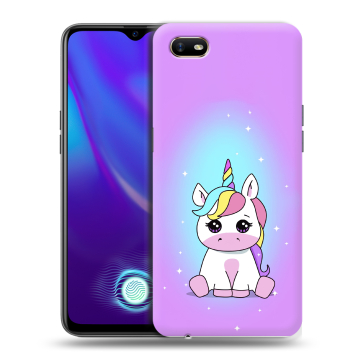 Силиконовый противоударный чехол на OPPO A1k с принтом Единорог