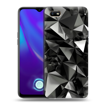 Силиконовый противоударный чехол на OPPO A1k с принтом Черные кристаллы