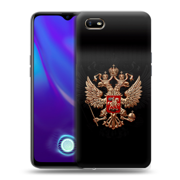 Силиконовый противоударный чехол на OPPO A1k с принтом Герб России