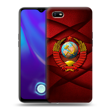 Силиконовый противоударный чехол на OPPO A1k с принтом Герб СССР