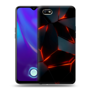 Силиконовый противоударный чехол на OPPO A1k с принтом Яркие абстракции