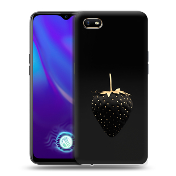 Силиконовый противоударный чехол на OPPO A1k с принтом Черная клубника