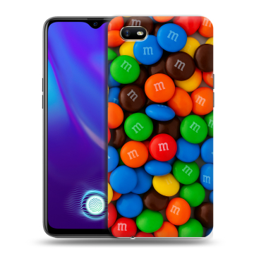 Силиконовый противоударный чехол на OPPO A1k с принтом Конфеты