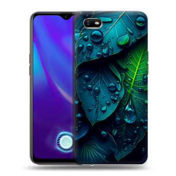 Силиконовый противоударный чехол на OPPO A1k с принтом Листья