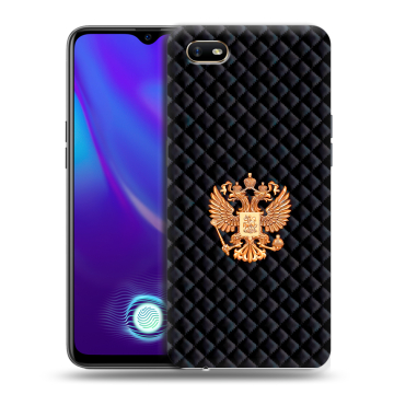 Силиконовый противоударный чехол на OPPO A1k с принтом Герб России принт