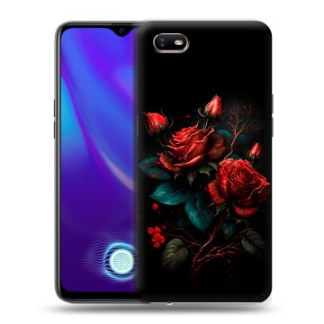 Силиконовый противоударный чехол на OPPO A1k с принтом Розы красные
