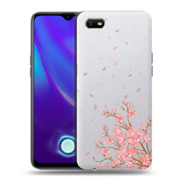 Силиконовый противоударный чехол на OPPO A1k с принтом Ветка сакуры