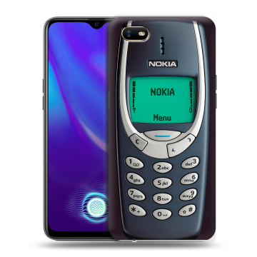 Силиконовый противоударный чехол на OPPO A1k с принтом Старый телефон
