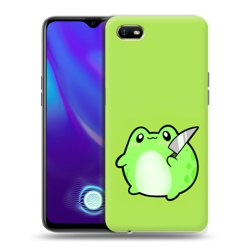 Силиконовый противоударный чехол на OPPO A1k с принтом Лягушенок