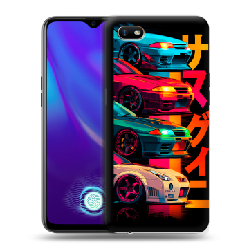 Силиконовый противоударный чехол на OPPO A1k с принтом Гоночные машины Силиконовый противоударный чехол на OPPO A1k с принтом Гоночные машины