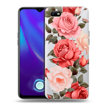 Силиконовый противоударный чехол на OPPO A1k с принтом Розы Силиконовый противоударный чехол на OPPO A1k с принтом Розы