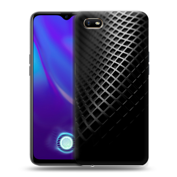 Силиконовый противоударный чехол на OPPO A1k с принтом Текстура металла