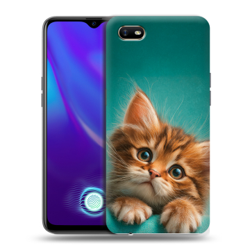 Силиконовый противоударный чехол на OPPO A1k с принтом котенок