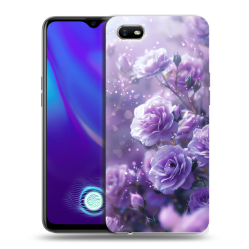 Силиконовый противоударный чехол на OPPO A1k с принтом Розы цветы