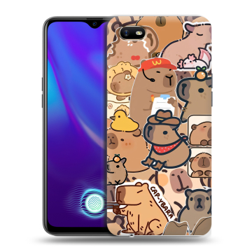 Силиконовый противоударный чехол на OPPO A1k с принтом капибара Силиконовый противоударный чехол на OPPO A1k с принтом капибара