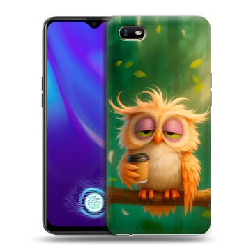 Силиконовый противоударный чехол на OPPO A1k с принтом сова