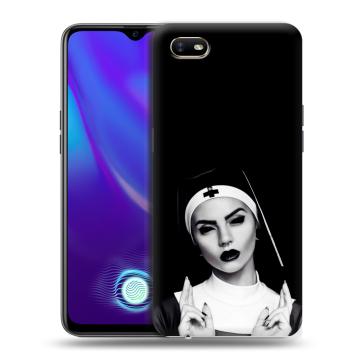 Силиконовый противоударный чехол на OPPO A1k с принтом монашка Силиконовый противоударный чехол на OPPO A1k с принтом монашка